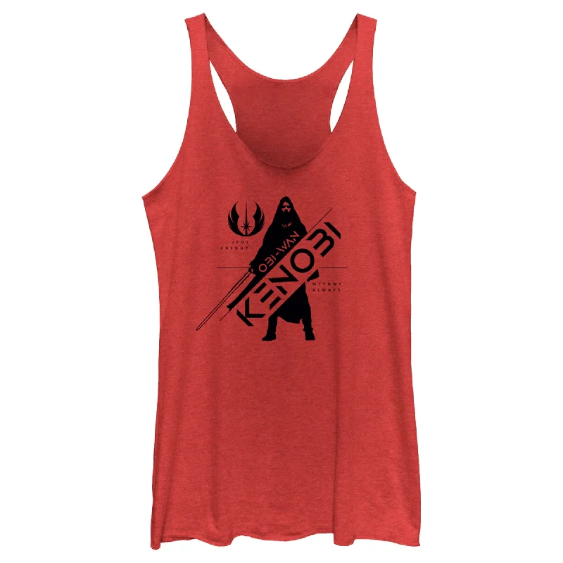 Women's Star Wars: Obi-Wan Kenobi Jedi Order Kenobi Silhouette Racerback Tank Top glitter tank top Women's Star Wars: Obi-Wan Kenobi Jedi Order Kenobi Silhouette Racerback Tank Top glitter tank top