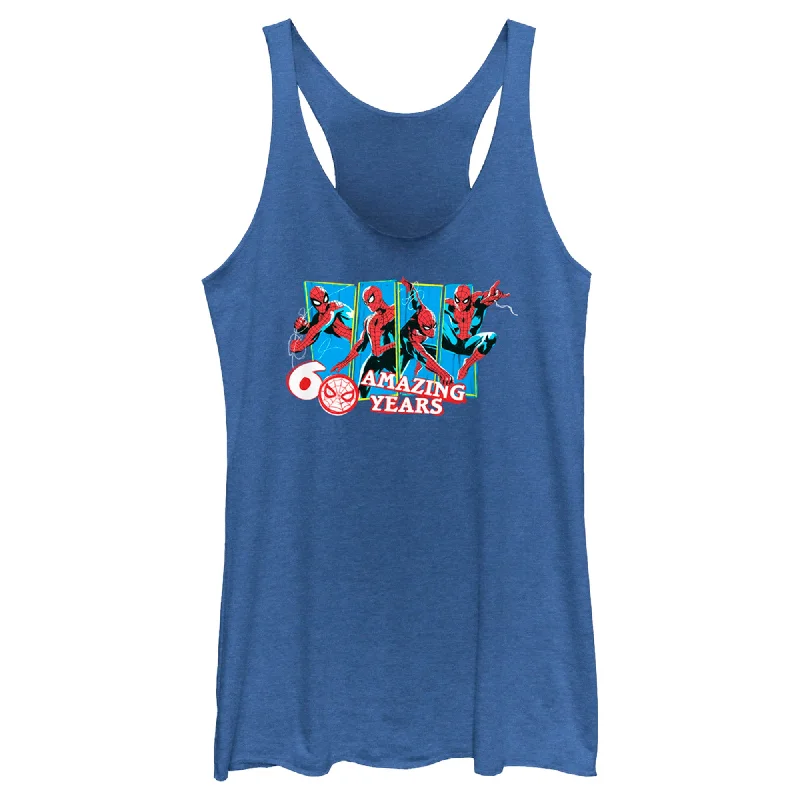 Women's Spider-Man: Beyond Amazing 60 Amazing Years Racerback Tank Top loose fit tank Women's Spider-Man: Beyond Amazing 60 Amazing Years Racerback Tank Top loose fit tank
