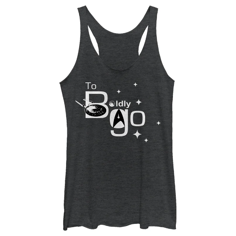 Women's Star Trek: The Original Series To Boldly Go Shine Racerback Tank Top mesh tank top Women's Star Trek: The Original Series To Boldly Go Shine Racerback Tank Top mesh tank top