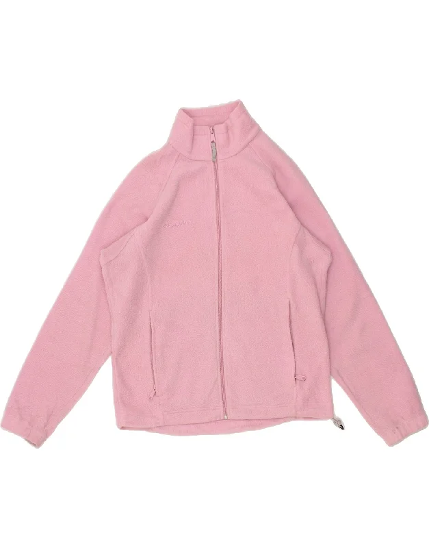 COLUMBIA Womens Fleece Jacket UK 14 Medium Pink Polyester Front Pockets Side Pockets Patch Pockets COLUMBIA Womens Fleece Jacket UK 14 Medium Pink Polyester Front Pockets Side Pockets Patch Pockets