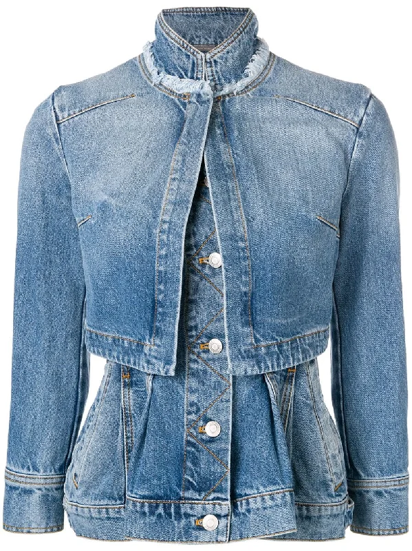 denim peplum jacket Print Jacket Jacquard Jacket Patchwork Jacket
