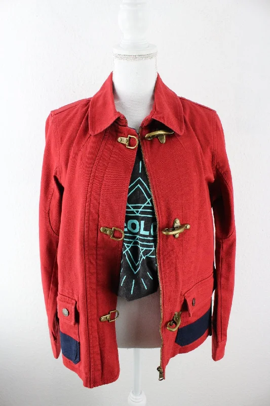 Vintage Ralph Lauren Red Denim Jeans Jacket (M) Wool Jacket Cashmere Jacket Tweed Jacket