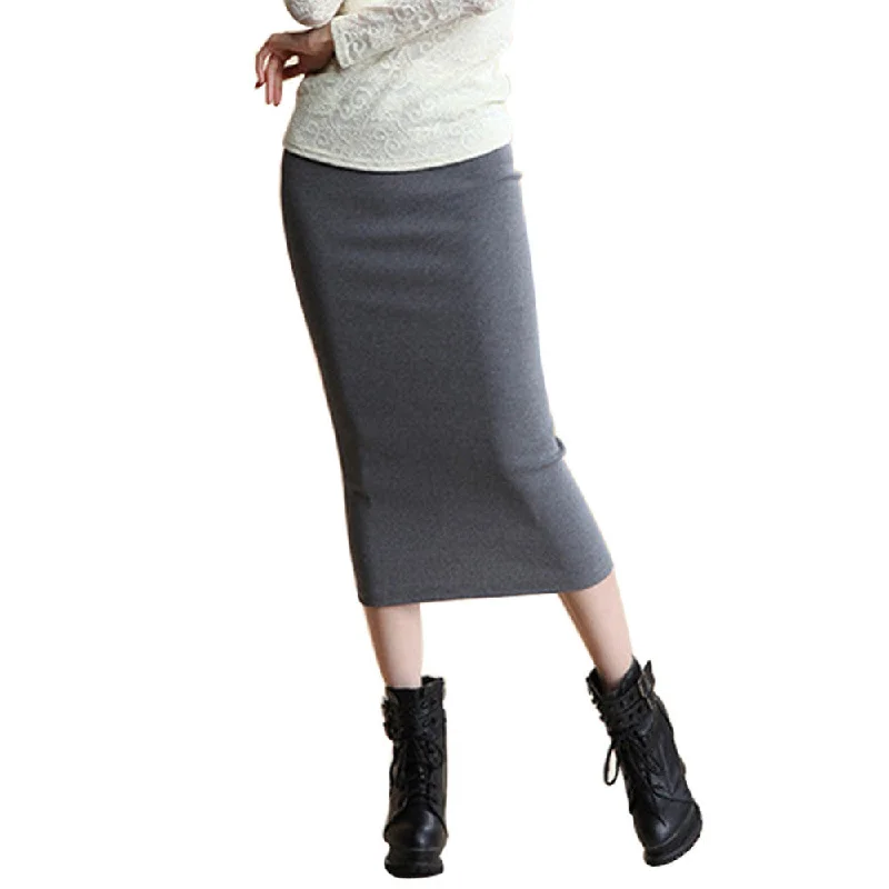 Summer Sexy Chic Pencil Skirts Office Look knitting Mid-Calf Solid Skirt Casual Slim Hip Women ladies skirts Saias Feminino Y3 mini skirt trendy