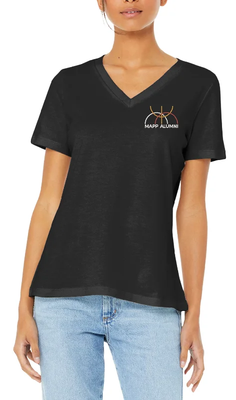 MAPP Alumni Custom Embroidery on Bella + Canvas Ladies Relaxed Jersey Short Sleeve V-Neck Tee - TShirt - Personalized Shirt Pink Jersey Tee MAPP Alumni Custom Embroidery on Bella + Canvas Ladies Relaxed Jersey Short Sleeve V-Neck Tee - TShirt - Personalized Shirt Pink Jersey Tee