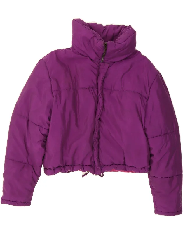 ARMANI JEANS Womens Crop Padded Jacket UK 16 Large Purple Belted Jacket Elasticated Jacket Padded Jacket ARMANI JEANS Womens Crop Padded Jacket UK 16 Large Purple Belted Jacket Elasticated Jacket Padded Jacket