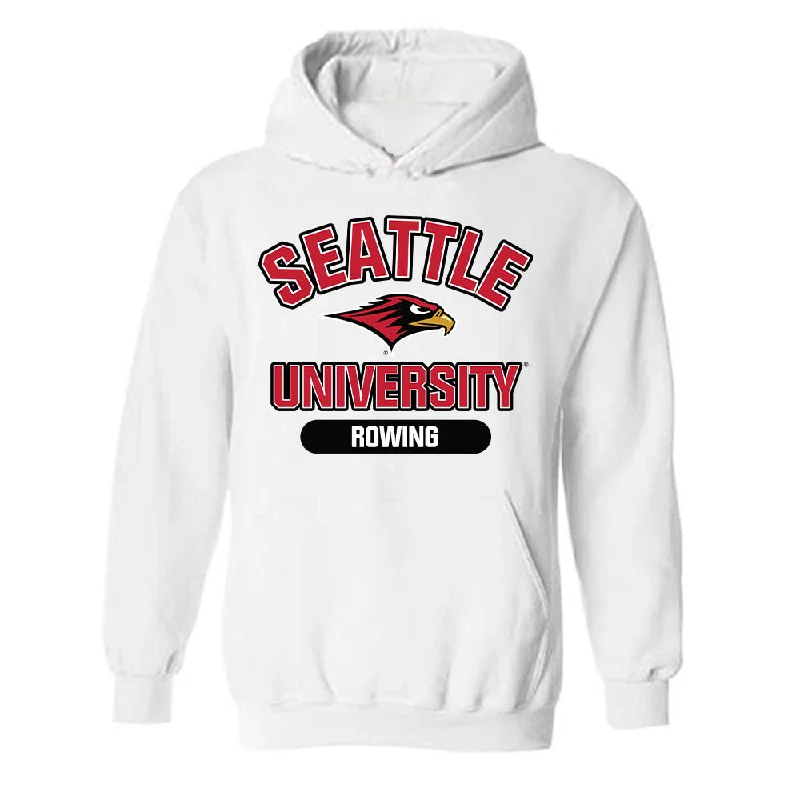 Seattle - NCAA Women's Rowing : Mary O'Malley - Classic Shersey Hooded Sweatshirt Hoodie with Cropped Fit Short Trendy Seattle - NCAA Women's Rowing : Mary O'Malley - Classic Shersey Hooded Sweatshirt Hoodie with Cropped Fit Short Trendy