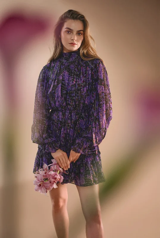 Hemant & Nandita Viha Black and Purple Dress