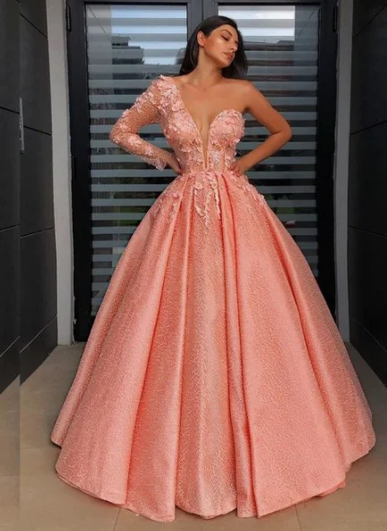 long A line prom dress evening dress    cg20057