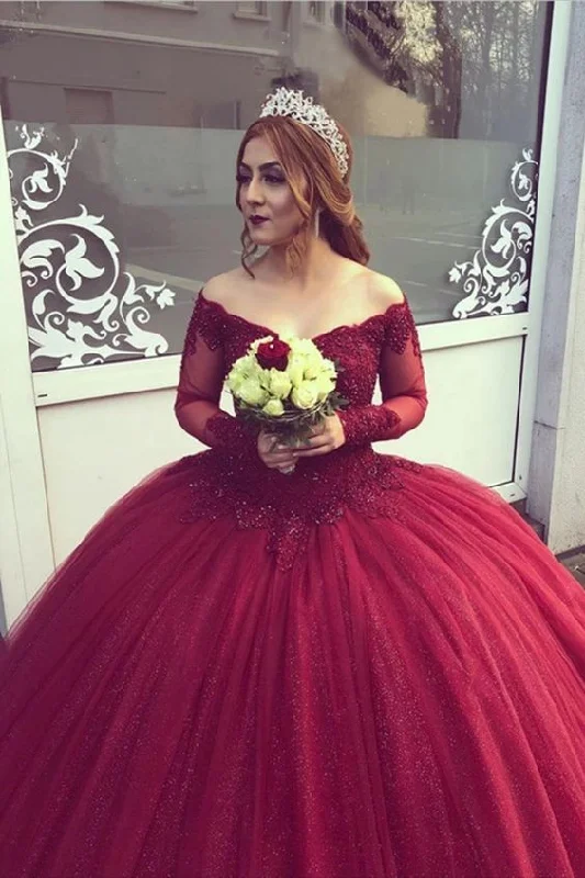 Elegant burgundy Ball Gown Quinceanera prom Dress For Sweet 16    cg19729