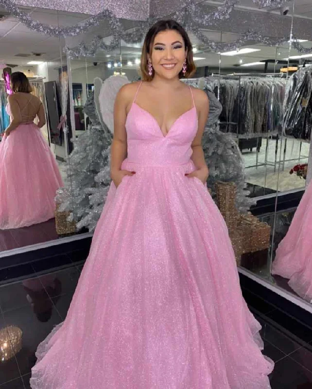 glitter pink long prom dress 2021, elegant long prom dress for girl, formal dresses 2021,   cg20138