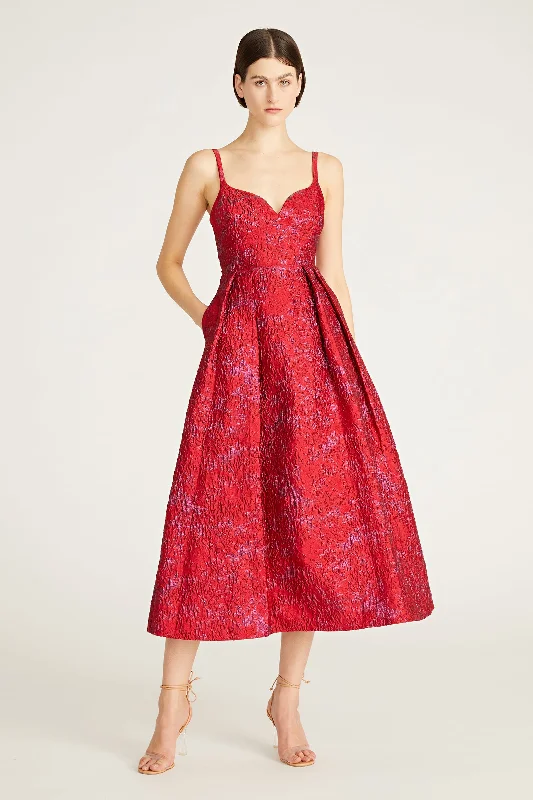 Monique Lhuillier Isabela Jacquard Long Dress