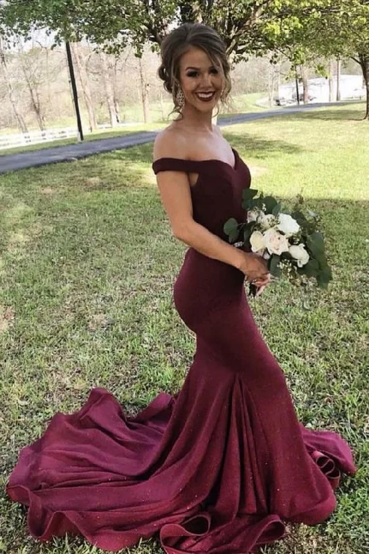 Burgundy Mermaid Prom Dress    cg19817