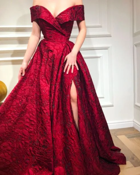 Off Shoulder Sweetheart Neck Long Senior Prom Dress, Evening Dress    cg19799
