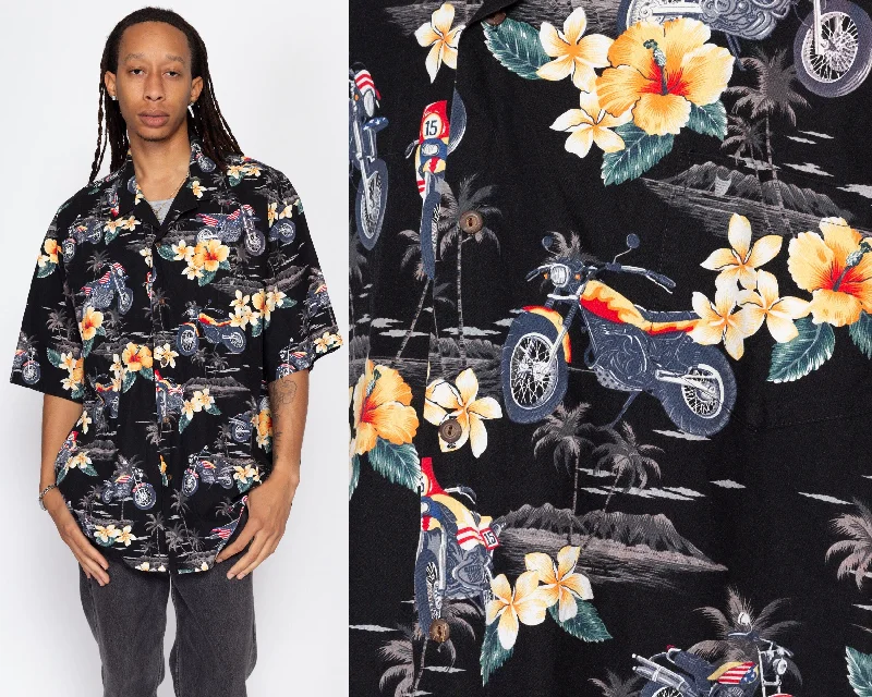 3X 90s Hawaiian Motorcycle All Over Print Biker Shirt Faux Fur Fabric Real Fur Fabric Shearling Fabric 3X 90s Hawaiian Motorcycle All Over Print Biker Shirt Faux Fur Fabric Real Fur Fabric Shearling Fabric