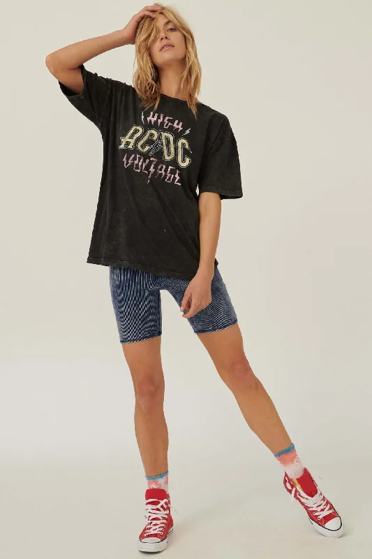 AC/DC High Voltage Distressed Graphic Tee Nylon Fabric Polyester Fabric Spandex Fabric AC/DC High Voltage Distressed Graphic Tee Nylon Fabric Polyester Fabric Spandex Fabric