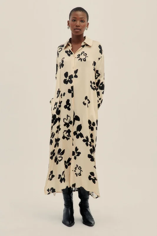 Blossom Sol Long Shirt Rayon Velvet Corduroy