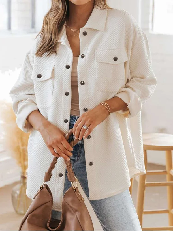 Button Up Patchwork Lapel Shirt Coats Hooded Caped Shawl Collar