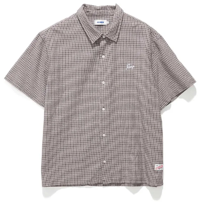 Oxford Script SS Shirt Solid Print Embellished