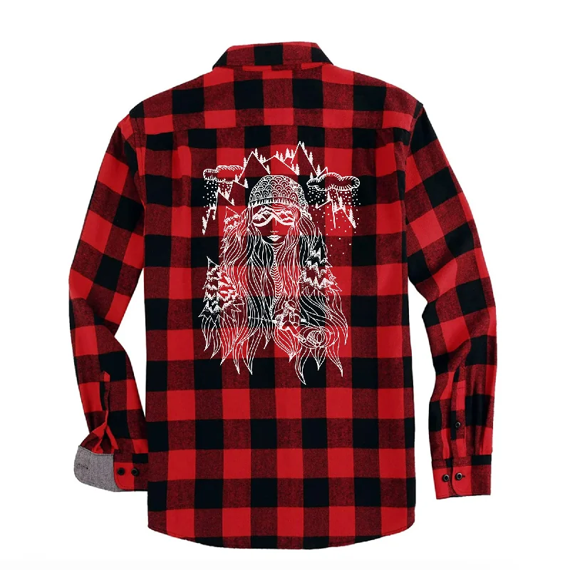 NEW Ski Girl Buffalo Plaid Button Down Shirt - Women's Thin T-Shirt Open Front Quick Dry