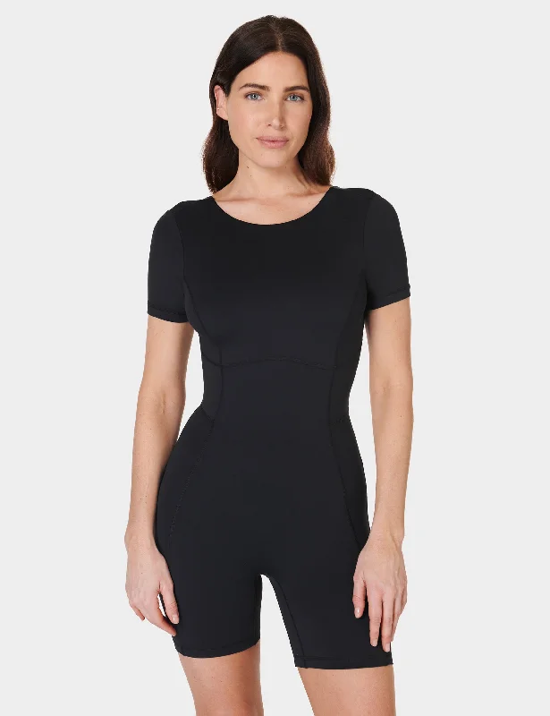 All Day T-Shirt Bodysuit - Black Iron Safe Non-Iron Wrinkle Free