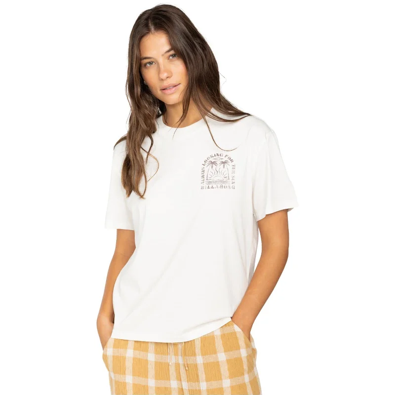 Billabong Womens Always Looking Vintage Short Sleeve Cotton T-Shirt Basic T-Shirt Crew Neck Short Sleeve Billabong Womens Always Looking Vintage Short Sleeve Cotton T-Shirt Basic T-Shirt Crew Neck Short Sleeve