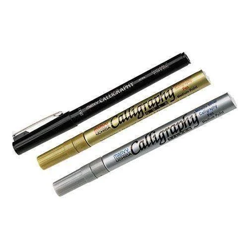 Calligraphy Marker No Shirt Clip - Metallic Gold (Pack of 1) Collared T-Shirt Boat Neck A-Line Calligraphy Marker No Shirt Clip - Metallic Gold (Pack of 1) Collared T-Shirt Boat Neck A-Line