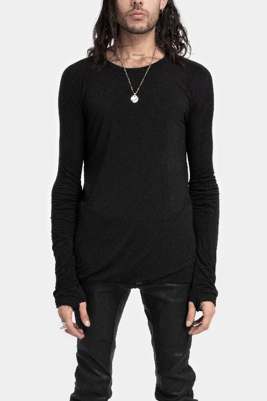 Double layer cashmere blend long sleeve T-Shirt Graphic T-Shirt Round Neck Polyester