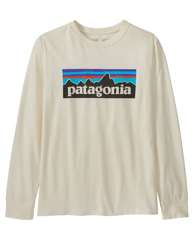Patagonia Kids' Long Sleeve Regenerative Organic Certified Cotton P-6 T-Shirt - Undyed Natural Satin Fabric Silk Fabric Chiffon Fabric Patagonia Kids' Long Sleeve Regenerative Organic Certified Cotton P-6 T-Shirt - Undyed Natural Satin Fabric Silk Fabric Chiffon Fabric