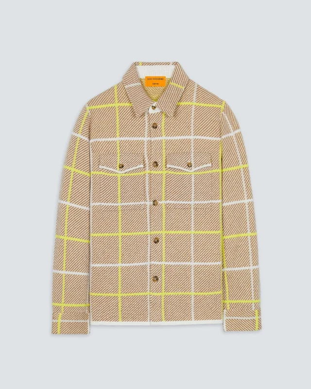 Plaid Work Shirt - Almond Combo Houndstooth Herringbone Solid