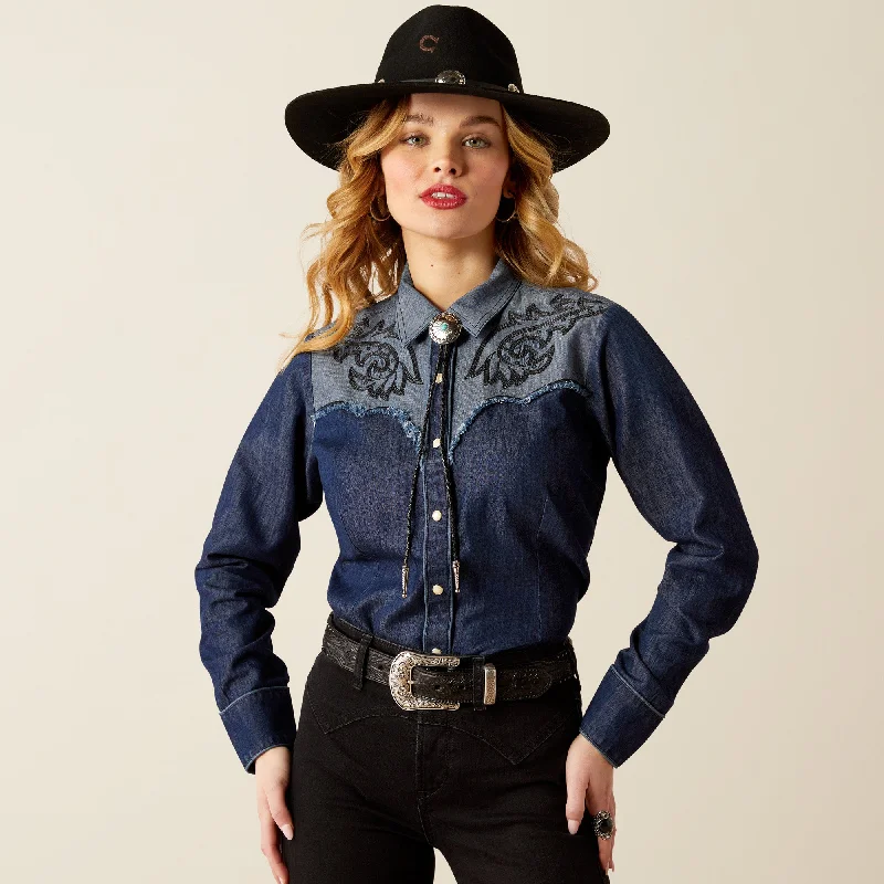 Women's Ariat Second Fiddle Snap Front Shirt #10053977 Fleece Fabric Down Fabric Feather Fabric