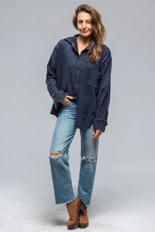 Amy Cashmere Shirt In Shaded Midnight Spandex Blend Rayon Blend Denim Blend