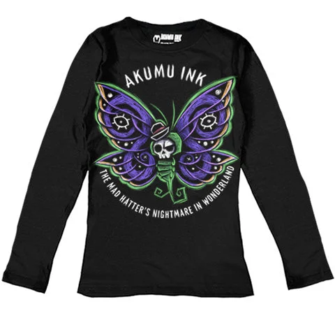 Butterfly in Wonderland Women Long Sleeve Tshirt Knit Fabric Woven Fabric Fleece Fabric