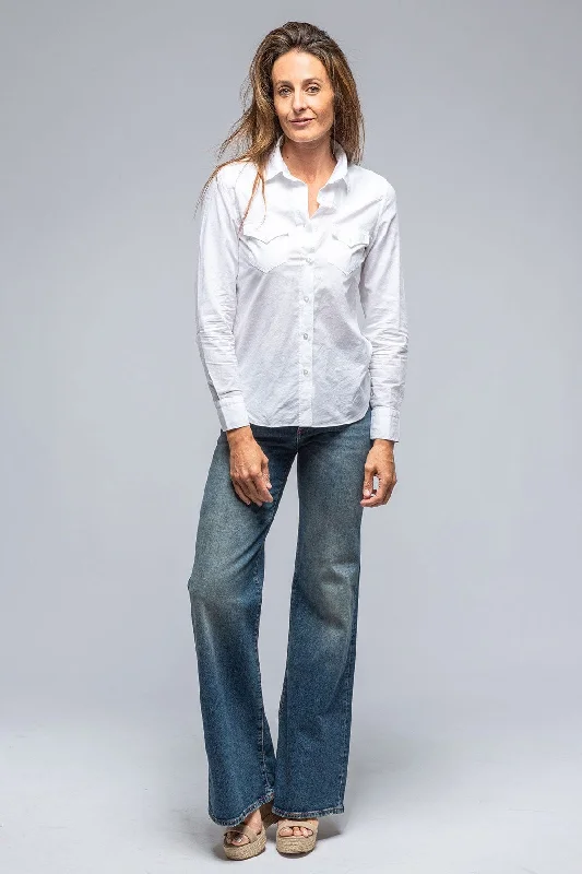 Marcella Linen Shirt in White Machine Wash Dry Clean Hand Wash