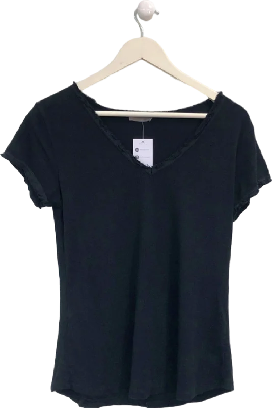 N°1 George Street Black V-Neck T-Shirt Anti-Pilling Machine Wash Handmade