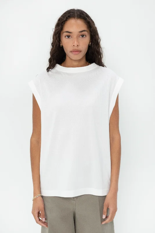 Bloom Tee, White Lace Blend Ribbed Blend Corduroy Blend